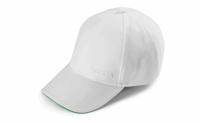 ŠKODA fehér unisex baseballsapka 3D logóval