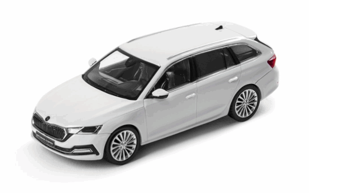 Skoda Octavia IV A8 Combi 1:43 Holdfehér Modellautó