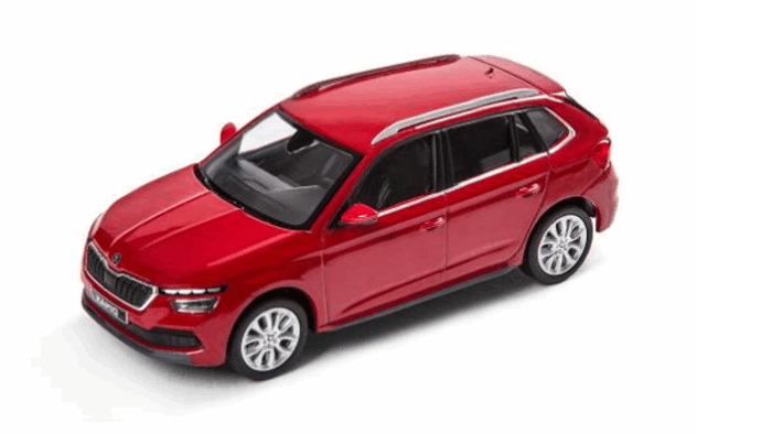 i-SCALE Skoda Kamiq 1:43 Piros Bársony Modellautó