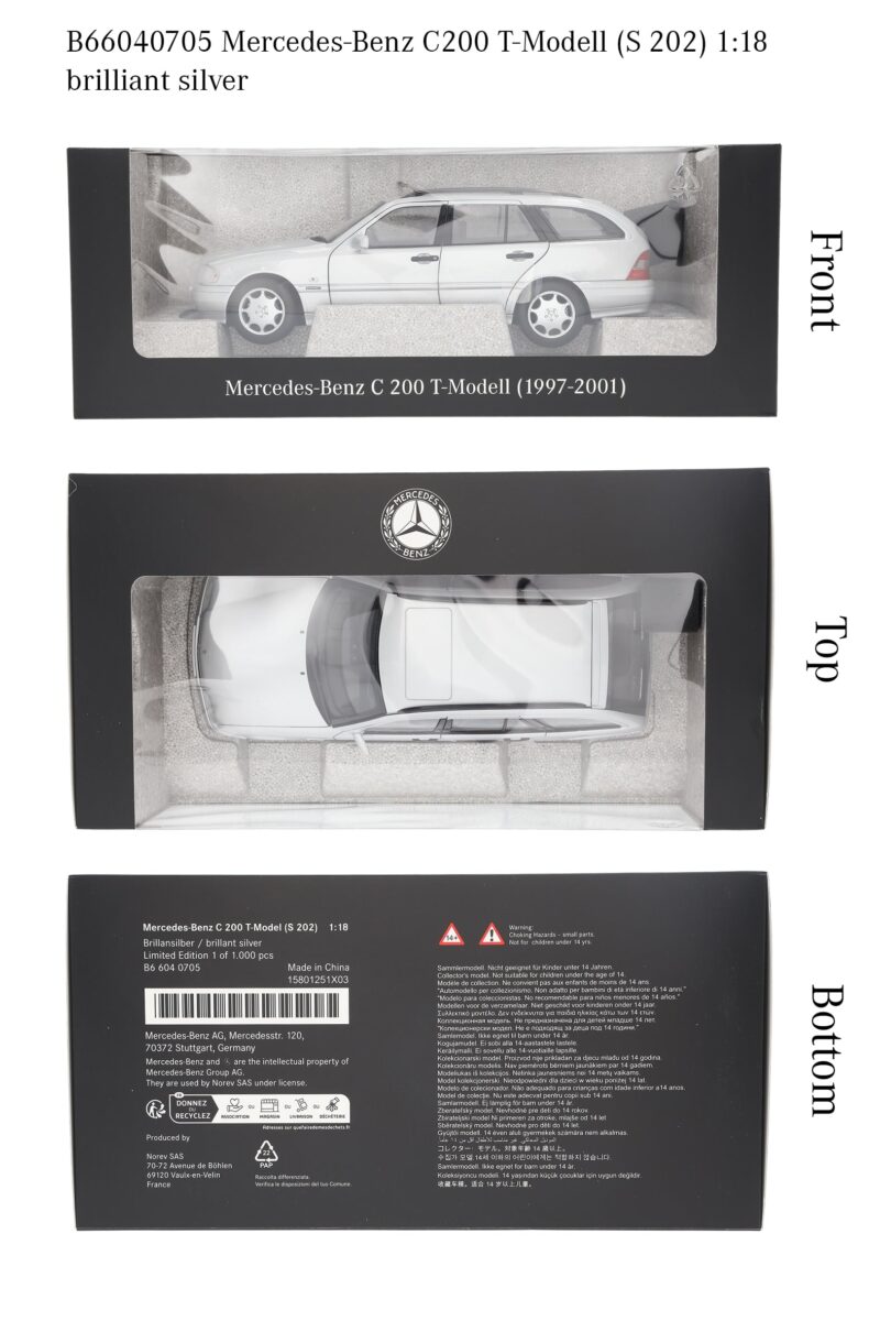 Mercedes C 200 T-Modell Miniatűr Autó 1:18 - Image 8