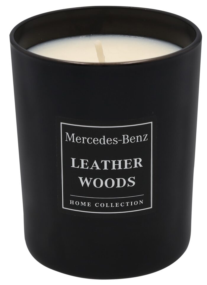 Mercedes Leather Woods illatgyertya 180g