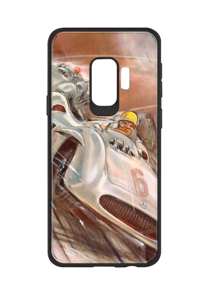 Mercedes versenyautó-retro tok Samsung Galaxy S9-hez